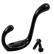 25 Pack Rok Heavy Duty Black Home Wall Closet Towel Coat Double Hook Hanger