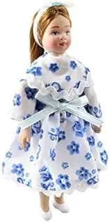 Melody Jane Dollhouse Modern Little Girl in Party Dress 1:12 Scale Porcelain People