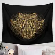 Golden Royal Owl Tapestry