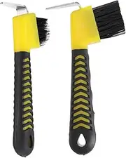 DECOMELODY Ergonomic Portable Hoof Brush with Pick for Horse Hoof Cleaning and Polishing Random Color
