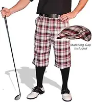 [Golf Knickers] Plaid and Cap: Mens 'Par 5' - Tuscany