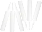 SOESFOUFU 6Pcs Reusable Empty Caulk Tubes for Sealant Portable Caulking Tubes with Plunger Caps for Epoxy Grout and Custom Color Mixing Durable Wear Resistant