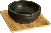 Generic Dolsot Bibimbap Bowl Sizzling Hot Pot Stackable Serving Bowl Multifunction Korean Stone Pot Dolsot Pot for Donabe Bibimbap, Diameter 19cm