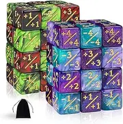 48 Pieces MTG Dice Counters Toke Dice Glitter Dice Sparkle Dice, D6 Dice Cube,Loyalty Dice Compatible with MTG, CCG, Card Gaming Accessory,4 Styles