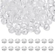 8mm Round Crystal Beads, 100 Pcs Glass Faceted Ball Bead, Clear