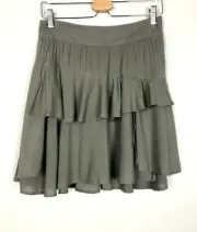 PORTMANS *NEW* Sz 8 Grey Ruffle Layer Womens Summer Casual Mini Short Skirt