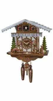 Quartz Cuckoo Clock Swiss house with music EN 358 QM NEW