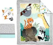 Jungle Animals Baby Cot Set 3 Piece Boys Quilt Sheet Giraffe Bedtime Originals