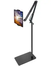 Tablet Floor Stand with Double Weight Base, Overhead Bed Phone Mount Height A...