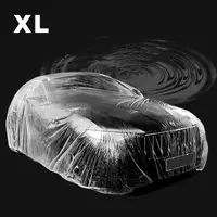 在飛比找Yahoo奇摩購物中心優惠-泰博思 XL號 一次性透明車衣 防塵車罩 拋棄式車罩 防雨罩