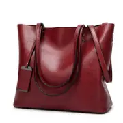 Waxed Leather Handbag for Women, Men's Bag with Double Straps, Simple, for 2022