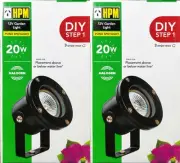 2 x HPM 12V Garden Lights Pond Spotlights 20W MR16 IP68 Waterproof DIY Black