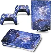 Vinyl Skin Sticker Decal Cover for PS5 Disk Version, Blue Sky PS5 Console and Controllers Skin