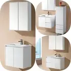 600 x 360mm Slim SNN White Polyurethane PVC Waterproof Wal Hung Vanity Unit