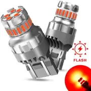 2-10x 7443 7440 LED Red Strobe Flash Blinking Brake Stop Tail Light Bulbs AUXITO (for: Isuzu)