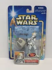 STAR WARS ATTACK OF THE CLONES ACTION FIGURE - CLONE TROOPER FIRING TURRET