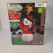 Brain Freeze Snowman Shivering 6ft Tall Animated Christmas Inflatable Gemmy