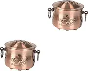 TOBBOMEY 2pcs Box Moxibustion Pot Moxibustion Can Moxibustion Supply Massaging Supply Massaging Pot Moxibustion Accessory Body Caring Tool Metal Moxibustion Burner Massaging Accessory