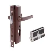 Austral Security Screen Door Lock Elegance XC Brown w/ Cylinder ALELBRN