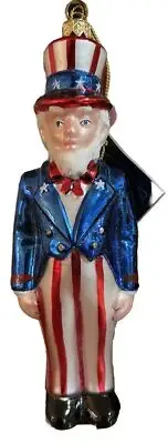 KURT ADLER HAND BLOWN ORNAMENT "UNCLE SAM" POLONAISE COLLECTION