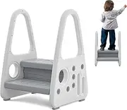 Toddler Step Stool for Bathroom Toilet Potty Training Children Step Ladder Step Stool for Kids with Safety Handles (Two Floor)