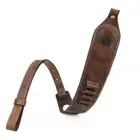 TOURBON Hunting Gun Sling Rifle Strap w/Finger Rest Padded Ammo Holster Leather