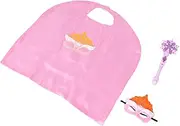 HONITANO 3pcs Princess Dress Up with Light Up Wand Snowflake Mask Cape for Halloween Birthday Parties and Imaginative Play Costume Accessories