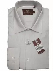 NEW $225 Hickey Freeman Dress Shirt! 16 Long (36.5) Light Gray Fine Pinstripe