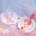 嬰兒大粉紅色天使翅膀嬰兒生日蛋糕蛋糕裝飾