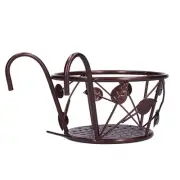 US (Bronze)Hanging Flower Pot Rack Outdoor Plant Stand Railings Planter Containe