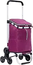 Small Collapsible Shopping Cart for Grocery Store, Lightweight Foldable Design with Wheels, Portable Compact Trolley for Women(Purple)