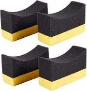 Mellisso 4X Contoured Auto Wheels Brush Sponge Tools Applicator Special Yellow+Black