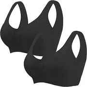 [Dress Cici] Seamless Nursing Bra for Large Breasts, Front Snap Wireless Breastfeeding Bra, 2 PCS