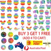 Pop It Fidget Toy Relief Push Pop Bubble Stress Sensory Game Rainbow Dimple Kids