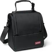 Momcozy Insulated Baby Bottle Bag, Multi-Function Breastmilk Cooler Bag, Fits 6 Baby Bottles Up to 9oz, with Strap and PP Compartment, Baby Bottle Cooler Bag for Nursing Mom Daycare, Black