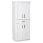 Homcom Pantry Cabinet Modern Freestanding Cupboard Doors+Adjustable Shelve White