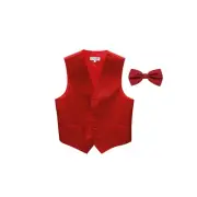 New Men's Tuxedo Vest Waistcoat Vertical Stripes Bowtie prom wedding party Red