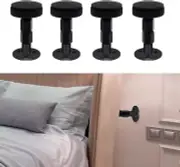 4PCS Headboard Stoppers, Black Adjustable Bed Frame Anti-Shake Tool, for Wall,