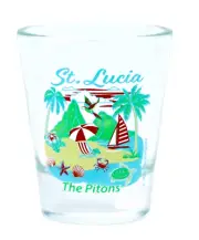 ST. LUCIA THE PITONS SHOT GLASS SHOTGLASS