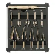 5Pcs Step Drill Bit & 5Pcs Countersink Drill Bit Set, Titanium Coated, 50 Sizes