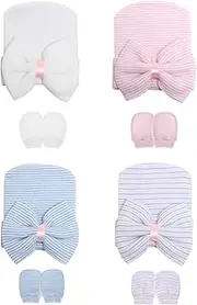 [ZURLEFY] Cute Baby Mittens Newborn, No Scratch Baby Boy Mittens, Baby Girl Hat Gloves for Toddlers, Infant, Newborn