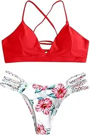 [Generic] Womens Swimwear Beachwear Bikini Swimwear Cut Flower Women's Pushups Piece Two Swimsuit Swimwears Tankinis Set Women Swimwear with Shorts