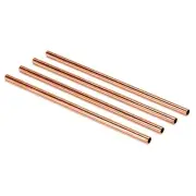 Reusable 100% Copper Drinking Straws 8" – Set of 4 – Solid Metal Cocktail Straws