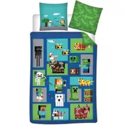 Minecraft Farming Cotton Quilt Cover Set - Single Bed