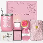 Birthday Gifts for Women, Relaxing Spa Gift Basket Set, Happy Birthday Friendship Gifts for Women, Pink Gift Set Box for Women Best Female Friends Sister Mom Wife Her Girlfriend Coworker Bestie