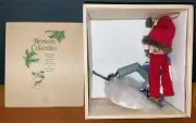 Zim's Heirloom Collectibles Wooden Snowboarder Elf Ornament W/Box Nutcracker