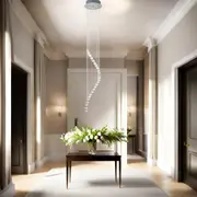 Spiral Glass Pendant Light GU10 in Chrome Superlux Lighting - CR5742