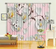 Pure Lotus And Love 3D Curtain Blockout Photo Printing Curtains Drape Fabric