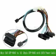 SFF-8643 TO SFF-8482 Computer Hard Drive Data Cable Mini SAS Line 1m