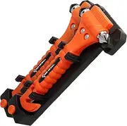 First Aid Only 2-in-1 Emergency Tool Car Hammer and Belt Cutter with Holder, Pack of 2, Neon Orange/Black, P-30001